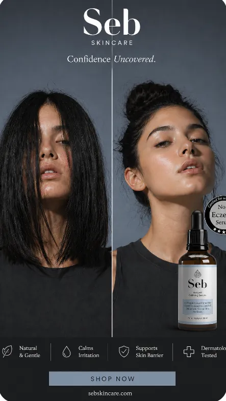 Seb Skincare ad: Confidence Uncovered